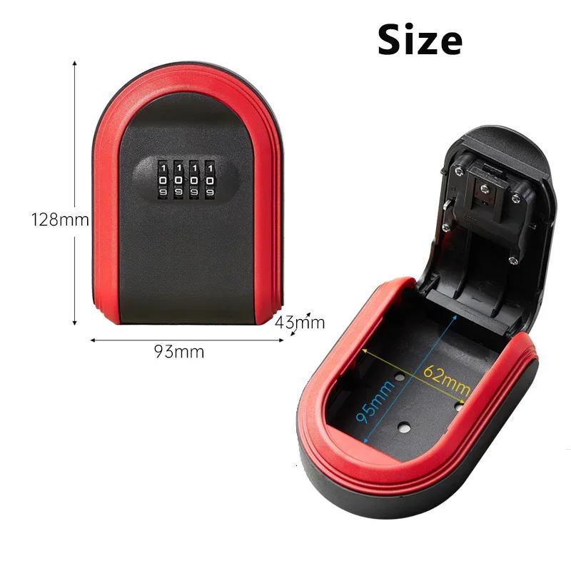 Настенное хранилище ключей, 4-значный кодовый сейф для хранения ключей, пластиковый сейф для ключей, для использования в помещении и на открытом воздухе для домашнего офиса