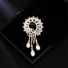 Women's Light Luxury Design Elegant Inlaid Zircon Imitation Pearl Brooch Fashionable And Versatile Niche Design Sense Brooch