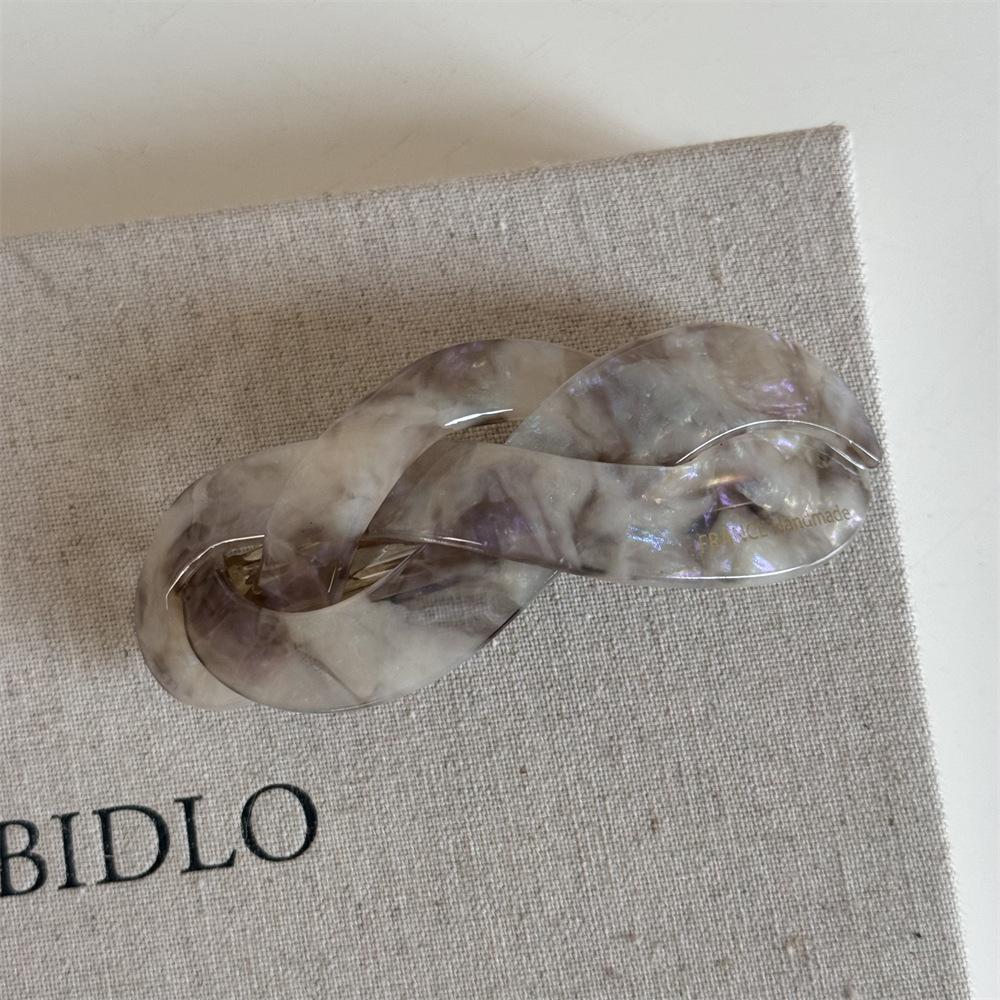 Korean version fashion French retro twist woven shape large ponytail spring clip disc hair top clip hair accessories new