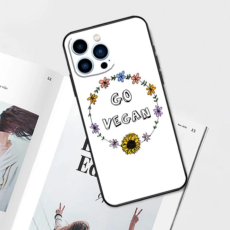 Чехол Go Vegan Vegetarians для iPhone 15 14 13 12 11 Pro Max Mini Cover X XR XS SE 8 7 14 15 Plus Аксессуары