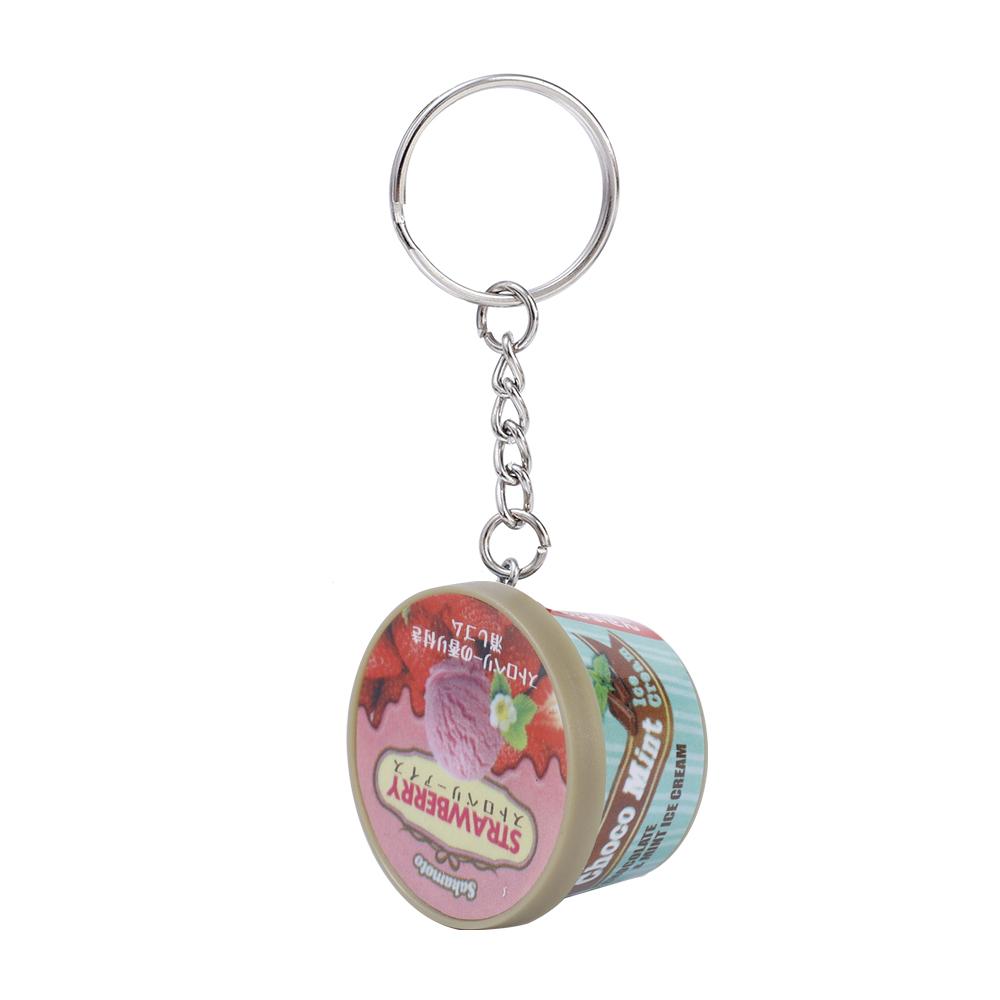 Забавный японский миниатюрный брелок в виде рожка мороженого с медленным отскоком, кулон с щепоткой, креативная пищевая игра, ароматизаторы, брелок в виде пудинга