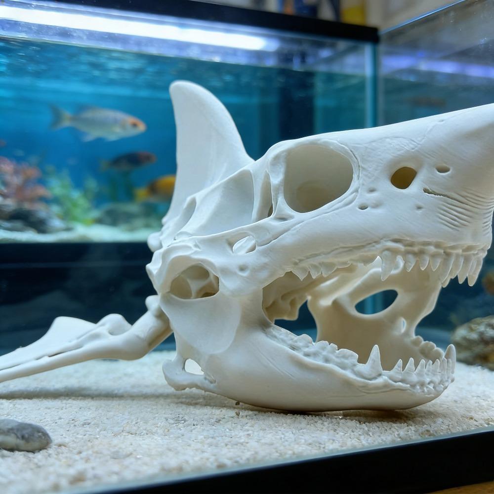 3D Печать Череп Акулы Скелет Косплей Реквизит Украшения для Аквариума Аквариумы, Террариумы Пейзажи для Аквариумов Укрытие для Рыб Креветок