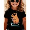 Funny Stylish Capybara Fashion Design T Shirts Manga Kids Children's T-shirt Boys Girls Summer Spring Casual Top Tee
