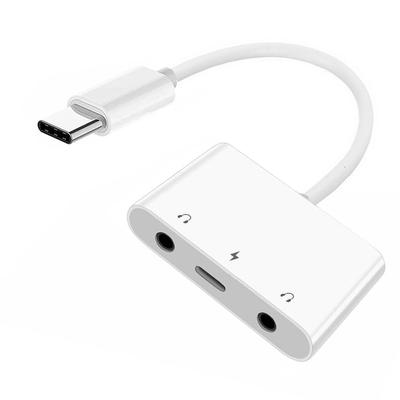 Звуковая карта NFHK Type C to Dual Audio AUX MIC с адаптером питания PD Power для зарядки, совместимая с планшетами и мобильными устройствами USB-C 3,5 мм, а также ноутбуками, телефонами,