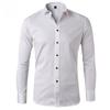 Мужская однотонная рубашка с длинными рукавами