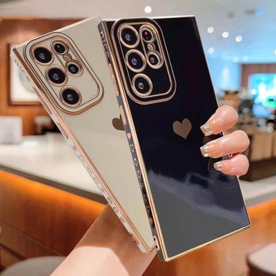 Чехол для телефона с глянцевым покрытием Love Heart для Samsung Galaxy S23 Ultra S22 S21 A04S A14 A24 A34 A54 A23 A53 A13 A12 A52 A52S 5G 4G, мягкая силиконовая задняя крышка