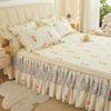 Спальня Бытовая цельная шлифовальная юбка-кровать Однотонное приятное для кожи покрывало Покрывало для спальни Простыни для студенческого общежития