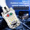 Multi-function keychain flashlight Type c rechargeable battery Aluminum alloy PC 800Lm Portable warning outdoor lighting floodli
