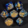DND Dice Set Magic Rings Sharp Edge Resin Dice with Metal Box, Transparent Dice Handmade Lightning Polyhedral for RPG, MTG Dice Pathfinder Shadowrun