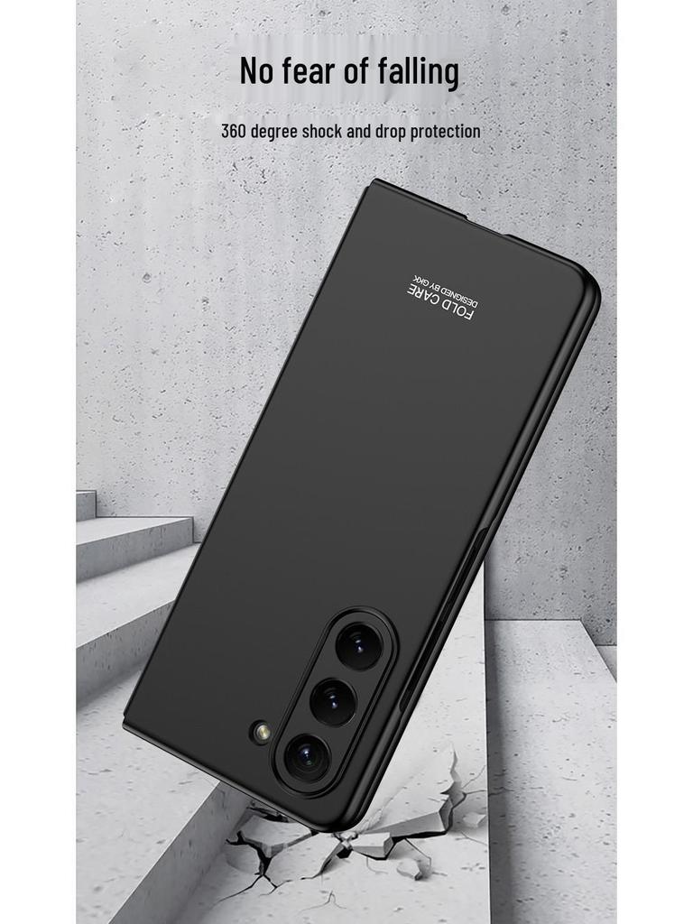 Ультратонкий защитный чехол Samsung Z Fold 5 с ощущением кожи, Полное покрытие, Защита от падений, Дизайн с мелкими отверстиями