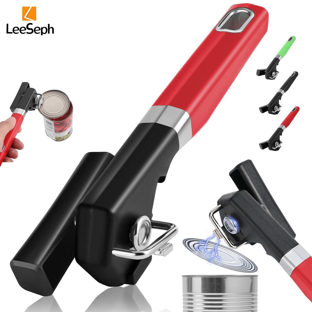 Leeseph Can Opener, Portable Stainless Steel Cutting Can Opener Side Cut Design with Magnet, for Home Restaurant Kitchen Tool