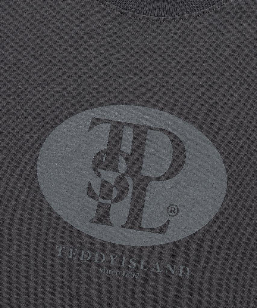 TEDDYISLAND Tdisl Круглый логотип Короткий рукав Угольный