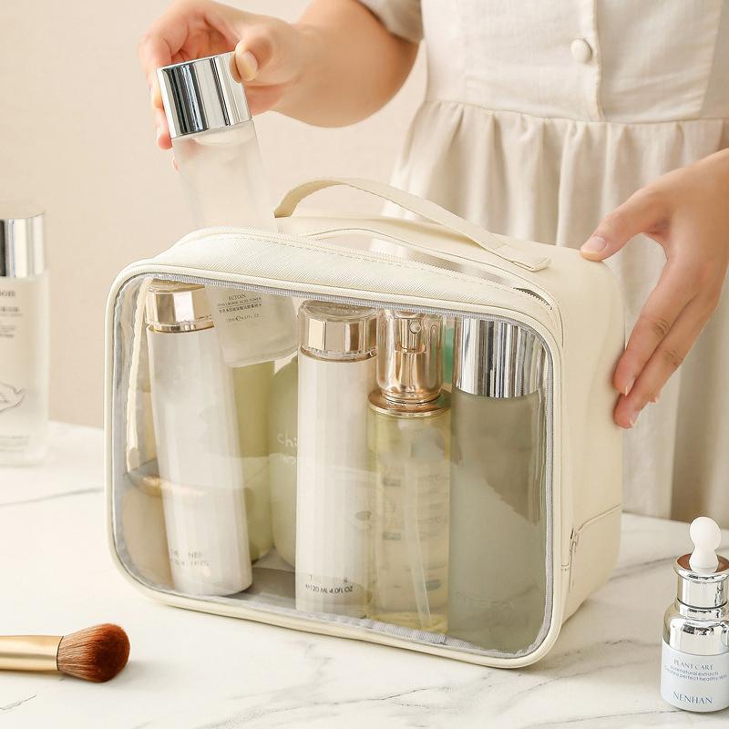 Transparent Beauty Kit Essential Waterproof See-Through Makeup Case Easy To Clean Travel Bag for Personal Care