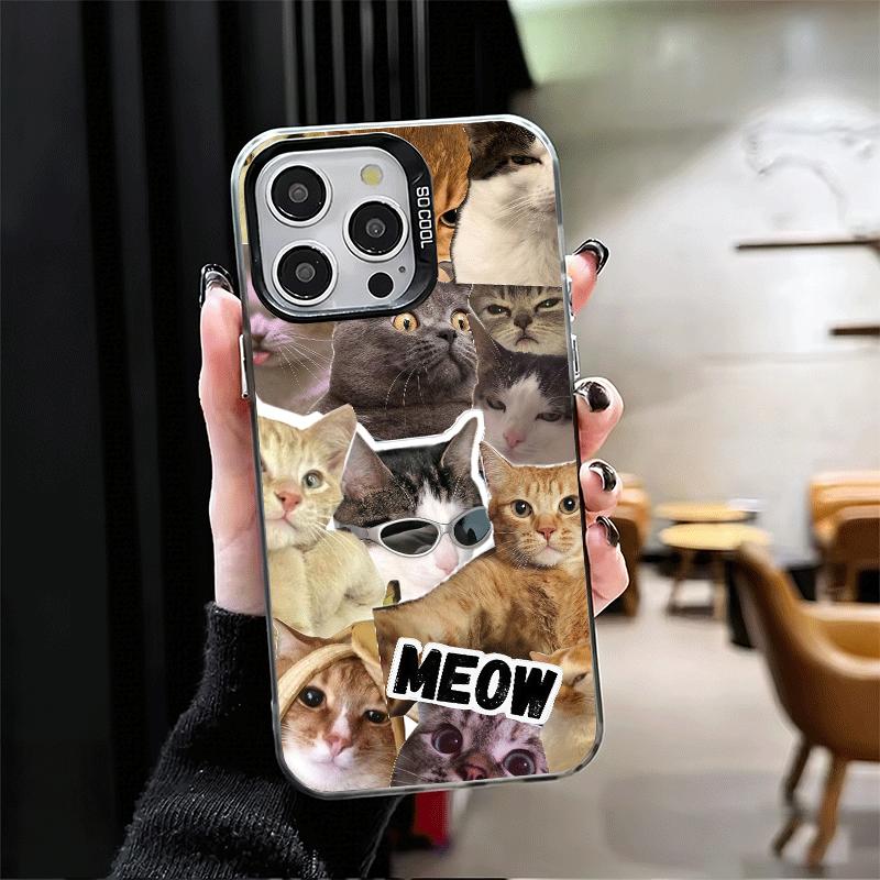 Чехлы для телефонов с мемами про плачущих кошек для iPhone 15 16 17 Pro Max 17Air 16E 14 Plus 13 12 Mini, противоударная задняя крышка