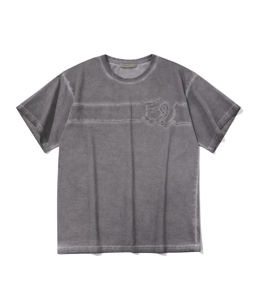 EPISODE UNTITLED Luna Washed Signature Applique T-Shirt_Cocoa Gray