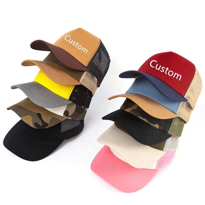 New Custom 5 Panel Trucker Hat Two Tone Cotton Foam Mesh Baseball Cap Casquette Homme Gorra Snapback Cotton Unisex Trucker Hat