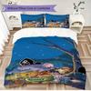 3pcs cute Winnie the Pooh and his friends patterned unbleached bed sheet set, available in various sizes, for bedroom bedding.