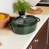 Staub Cocotte Oval Basil Green большой эмалированный горшок ручной работы, совместимый с IH, японский La Cocotte Round "Pico 31 см" [Авторизованный продукт] 40509-365