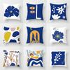 45x45 Cm Nordic Abstract Art Line Print Blue Cushion Cover Home Living Room Sofa Bedroom Bedside Decorative Pillow Cover