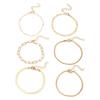 European and American Trendy Metal Chain Women's Set 6 Multi-layer Chain Minimalist Bracelets