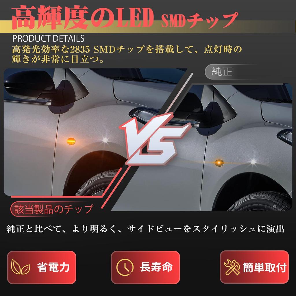 GemPro LED Side Dynamic Sequential for Demio DE late BK BL Axela GG Atenza Sport CR DC Markers, Amber, (DY series, series, MPV, model), series,