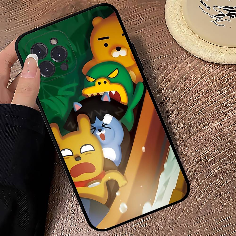 Cartoon K-KAKAO CUTE F-FRIENDS Phone Case For IPhone 17 16 15 14 13 12 Mini 11 Pro Plus Soft Silicone Cover