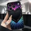 Роскошный Чехол для Телефона с Дизайном Любви Для Apple iPhone 17 16 16E 15 14 13 12 11 Pro Max Plus Черный Мягкий Силикон