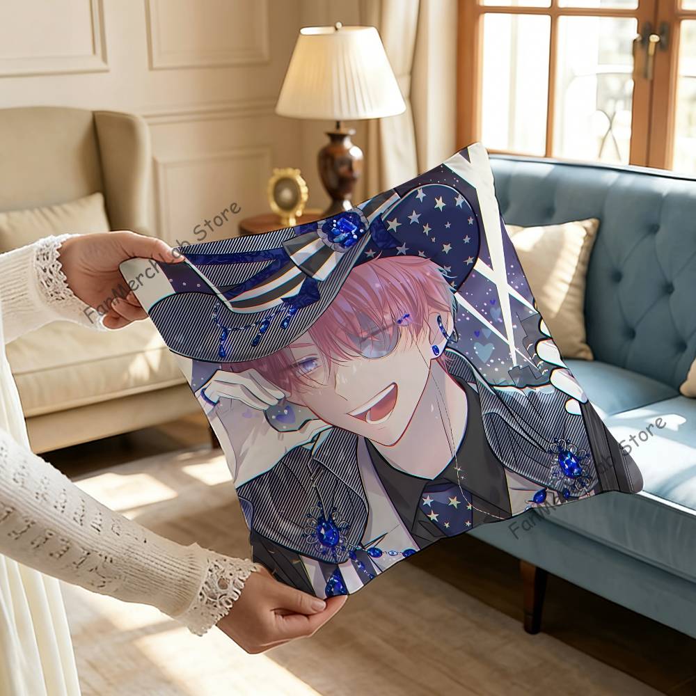 TTamon Anime Fukuhara Pillow Covers Cartoon Sofa Decorative Home Doublesided Printing Short Plush Cute Cushion Cover