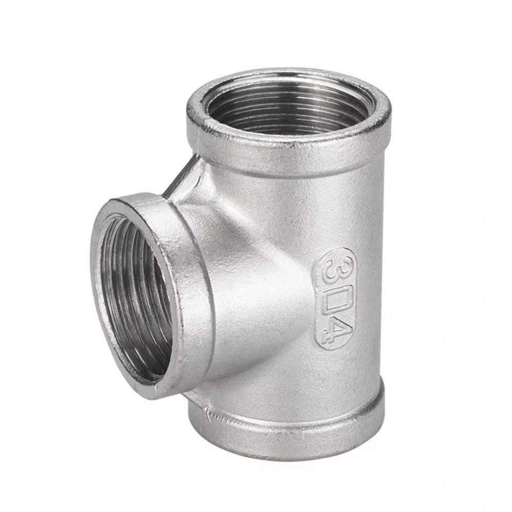 304 Stainless Steel Pipe Fitting BSP Female Thread Three-Way Female Thread Adapter 1/8" 1/4" 3/8" 1/2" 3/4" 1" Pipe Tee Adapter