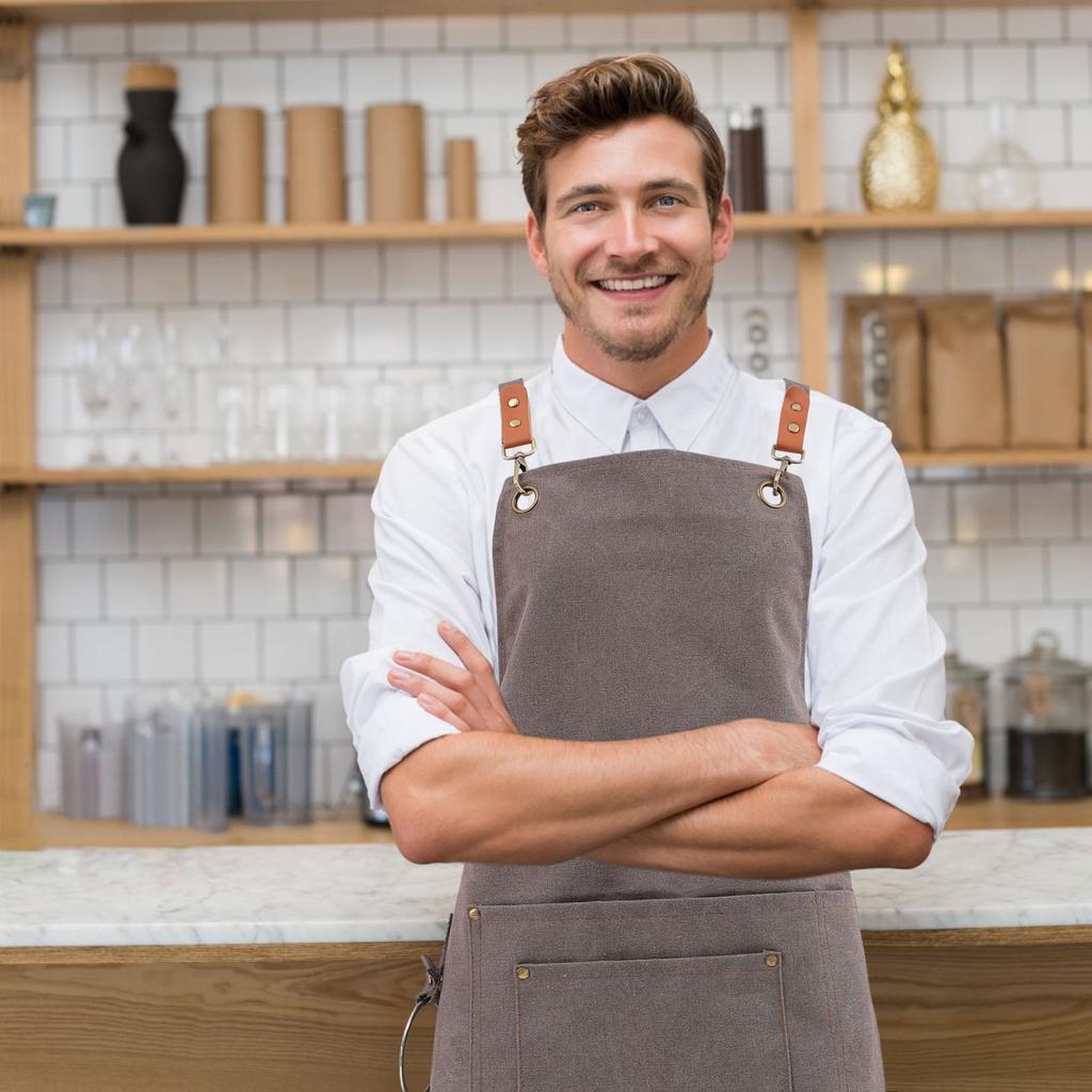 Рабочий фартук Фартуки для гриля для мужчин Подарки для мужчин Холщовые фартуки для барменов Домашние и женские