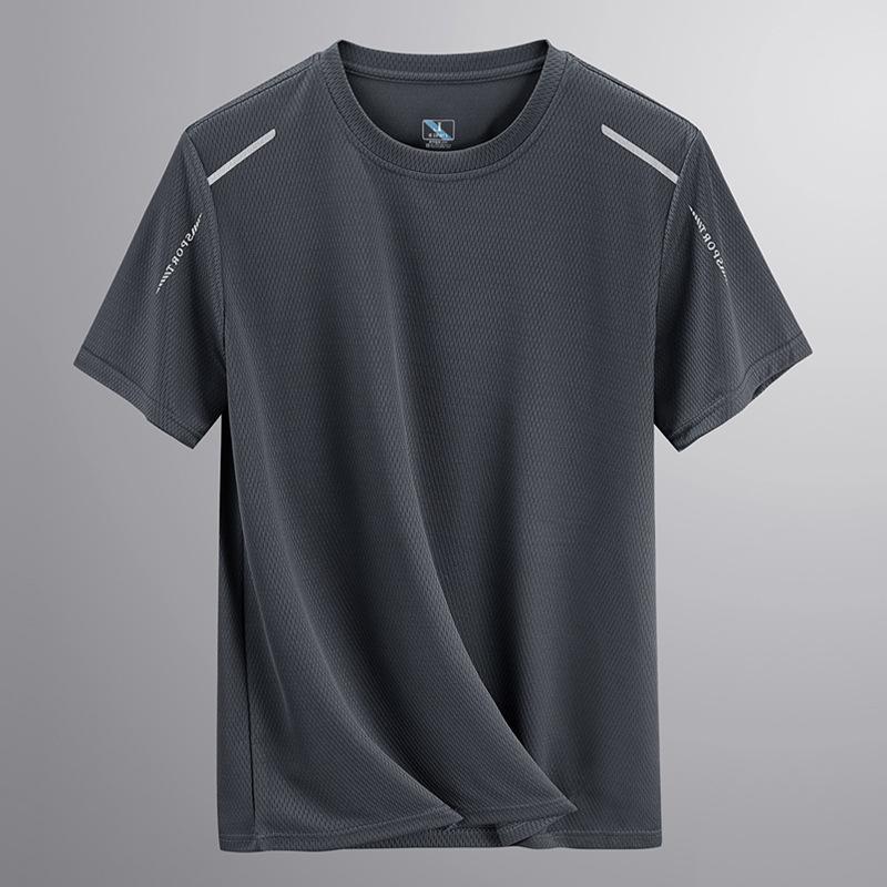 Спорт и отдых. Летняя сетчатая рубашка с короткими рукавами. Быстросохнущая. Топы с короткими рукавами для людей среднего и пожилого возраста. Футболка для пап. Мужская одежда.