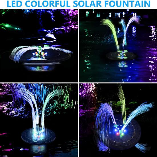 Солнечный фонтан, вращающаяся насадка на солнечной энергии, плавающие разноцветные фонари, плавательные бассейны, фонтан, садовые принадлежности