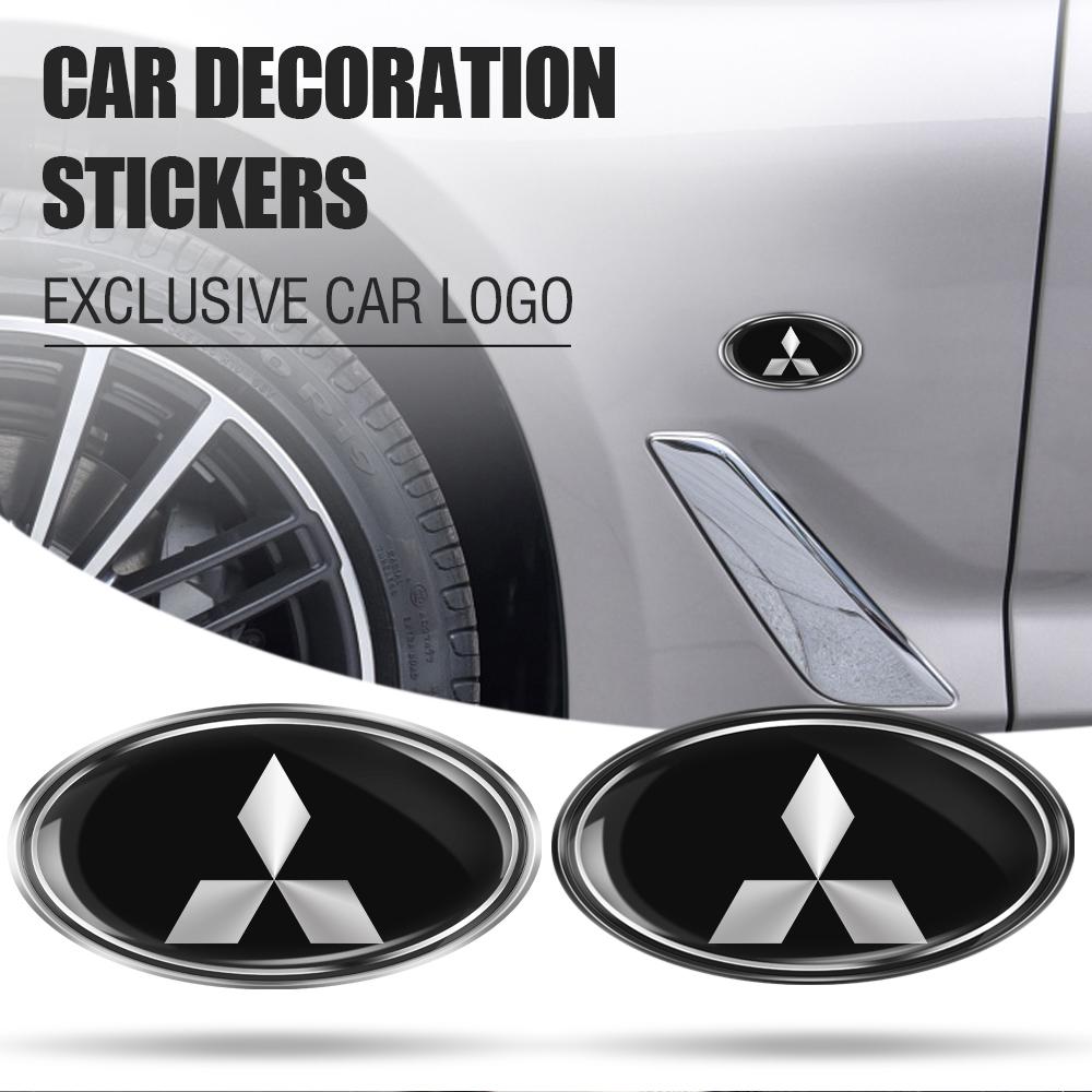 3D Metal Zinc Alloy Car Body Emblem Badge Exterior Decorative Creative Stickers For Mitsubishi Lancer L200 Outlander Eclipse ASX