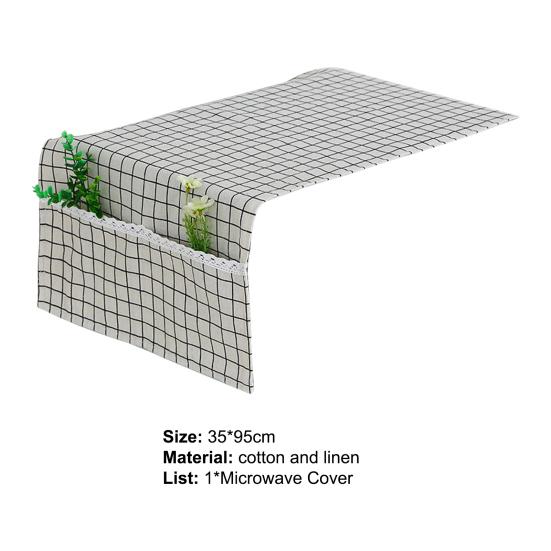 Складная пылезащитная крышка для микроволновой печи с боковым карманом, хлопок, лен, удобная сенсорная верхняя крышка для микроволновой печи, товары для дома
