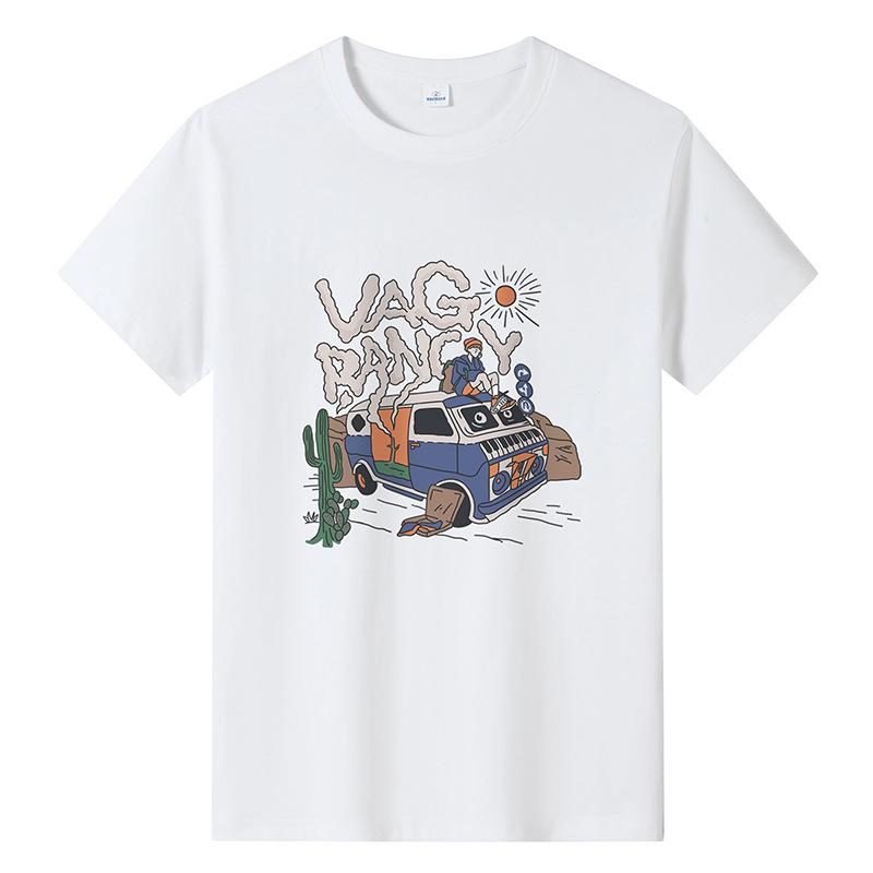 M-6XL Мужская повседневная футболка из чистого хлопка с короткими рукавами и круглым вырезом для мальчиков