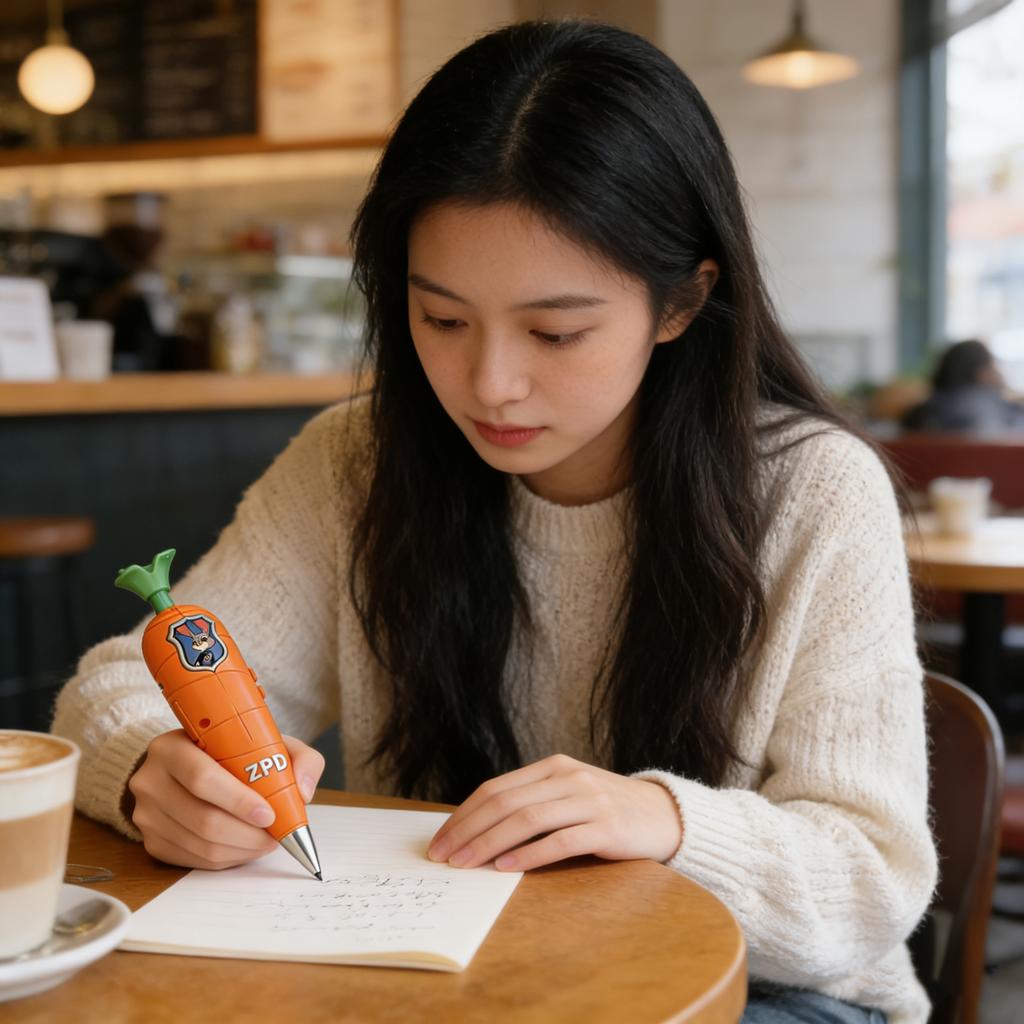 Multi-Func Hot Zootopia 2 Carrot Recorder Pen, Judy & Nick Cosplay Props, Kids Stationery | 60S Mini Recording | 2-In-1 Gel Pen