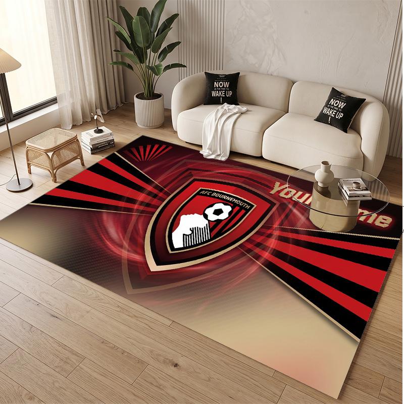 Personalized Crystal Velvet Carpet Bournemouth Football Pattern Non Slip Floor Rug
