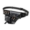 PU Leather Waist Pouch with Cork Potion Vials for Halloween Cosplay and Medieval Themed Renaissances Rivets Belt Bag