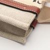 Used Chloe WOODY Small Handbag canvas leather Beige Brown Used Women