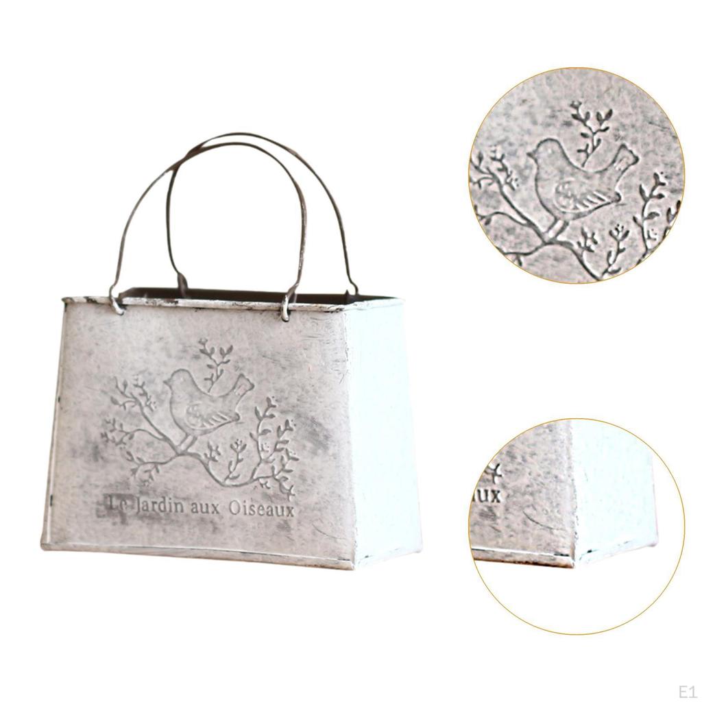 Classic Bucket Planter for Flowers, Metal Container Garden And Home