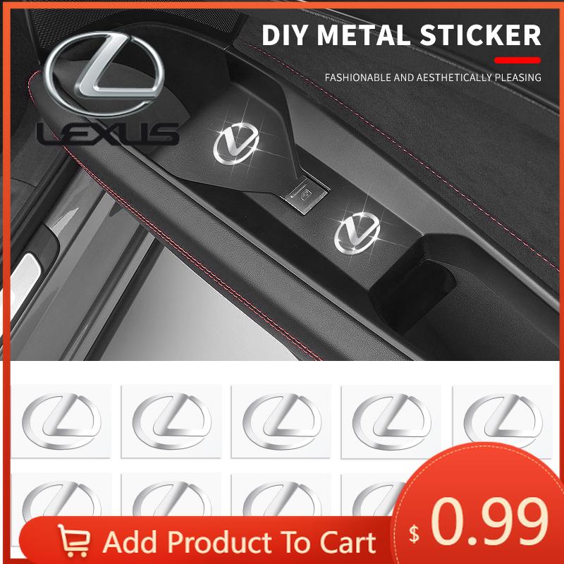 Interior Stickers 3D Metal Car Emblem Logo Decorative Stickers Badge Decal Interior Styling For Lexus RX330 IS250 ES300h UX GX47