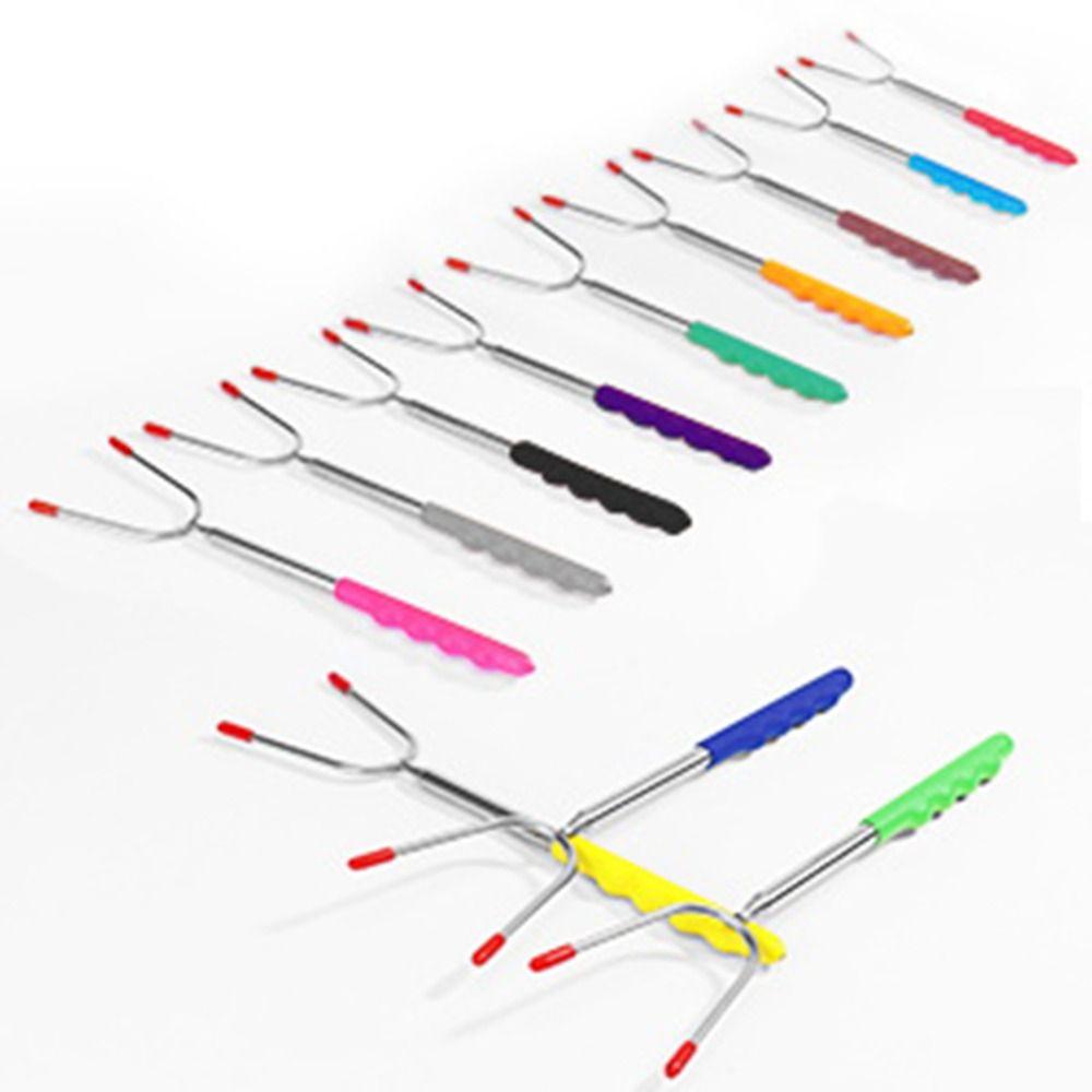 Нержавеющая сталь принадлежности для кемпинга шампуры для барбекю инструменты для барбекю палочки для жарки телескопические вилки для барбекю