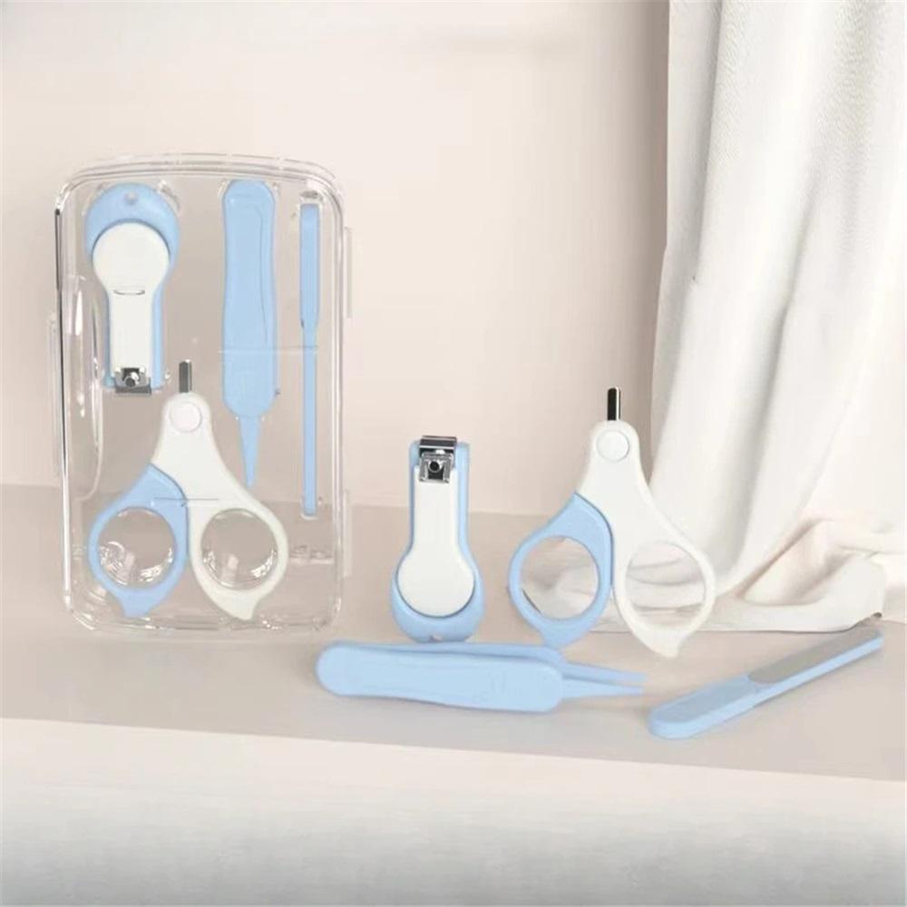 Babies' Nail Clippers Suit Anti-Pinch Nail Clippers Baby Nail Clippers Scissors Nose Clip Ear Pick Nursing Full Set baby care