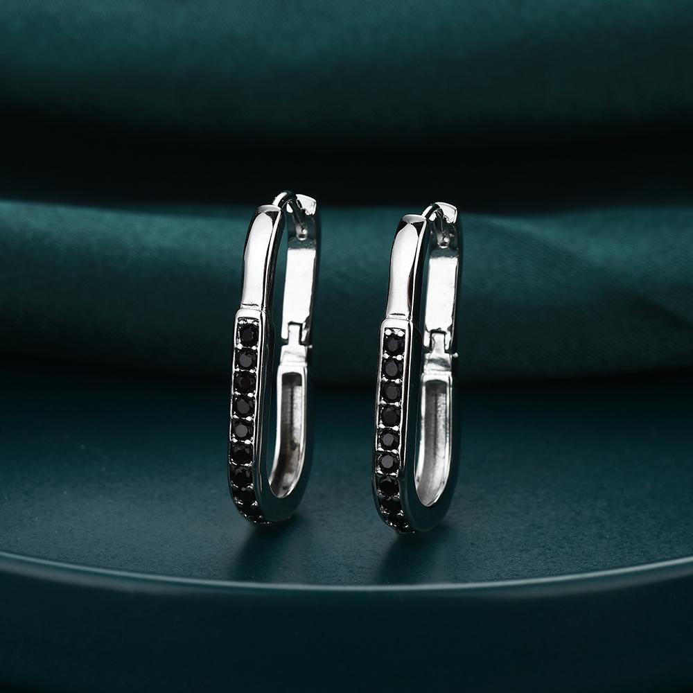 Black Awn Черные ювелирные серьги-кольца для женщин, подарочные серьги-кольца