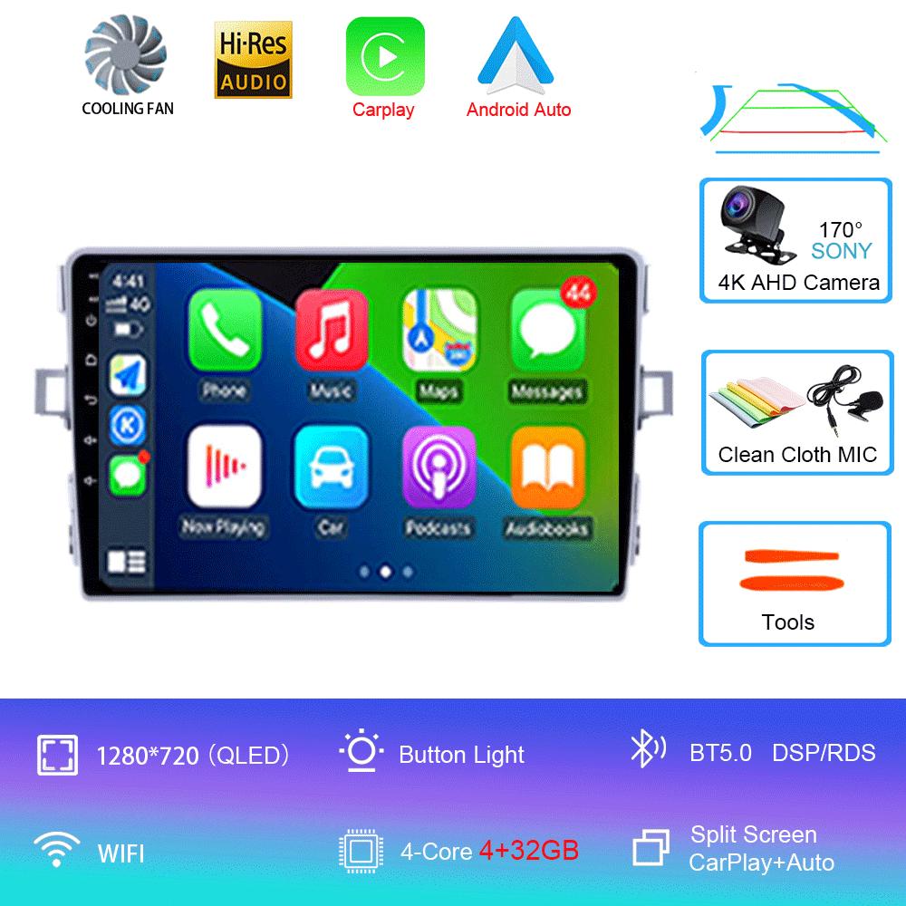 Для Toyota Verso 2010 2011 2012 2013 2014 2015 2016 Автомагнитола Android 14 Навигация Мультимедийный плеерCarplay Auto Стерео видео