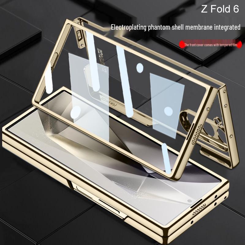 Samsung Z Fold6/7 Transparent Minimalist Case: Integrated Film & Protective Shell