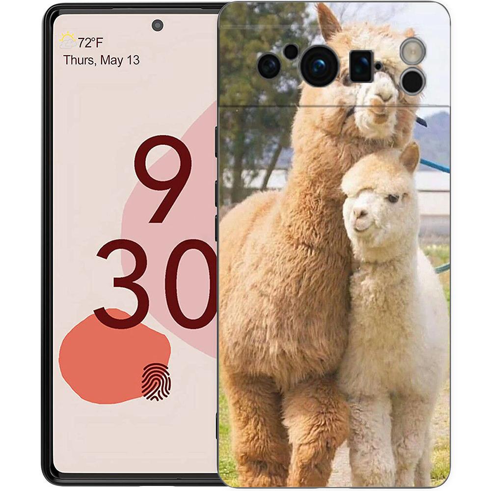 Кавайная альпака милый чехол для телефона для Google pixel 9 8 7 6 Pro 8A 6A 7A 5G Силиконовый противоударный черный чехол Fundas