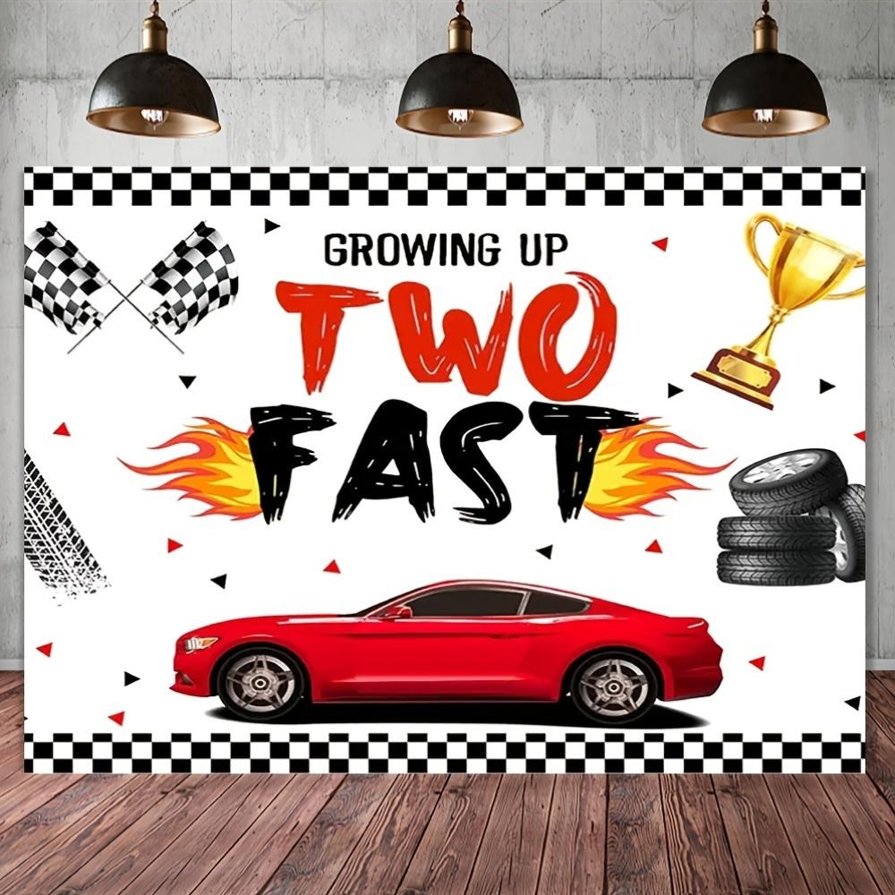 1 Growth theme 2 Fast car theme 2nd birthday party banner, multi-functional celebration wall decoration
