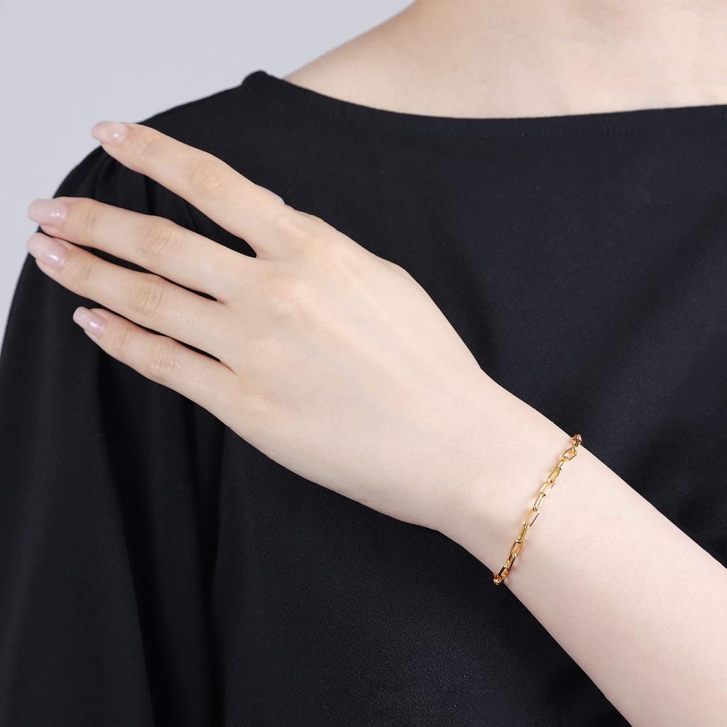 Браслет-цепочка из золота K18 18 карат, ширина 3 мм, длина 18 см, выбираемый размер, застежка-кольцо, унисекс [Speranza]