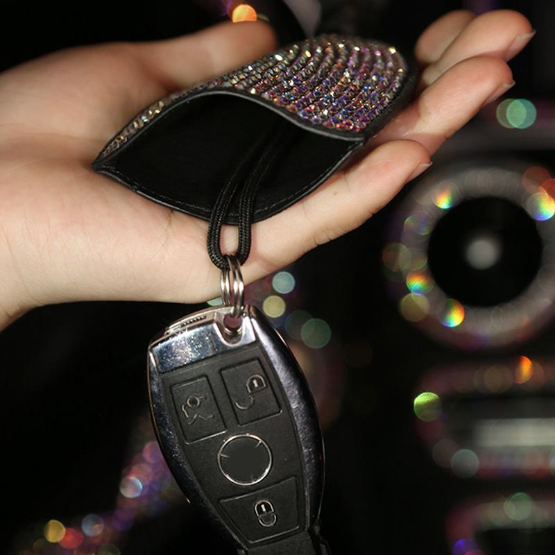 Роскошная универсальная сумка для ключей Super Flash Diamond для женщин, автомобильные аксессуары, чехол для ключей с блестящими кристаллами, автомобильный брелок-держатель